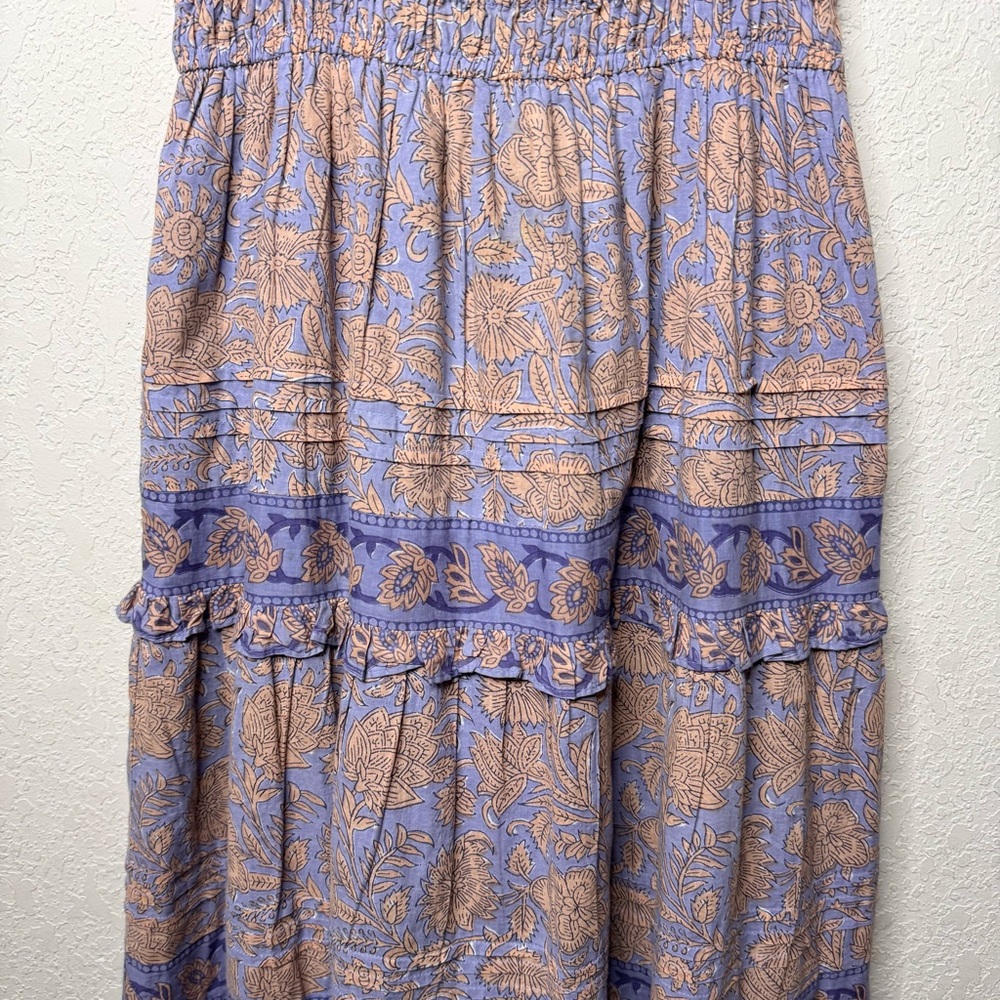 Cleobella Jolene Purple and Orange Printed Midi Dress Small - Picture 8 of 14